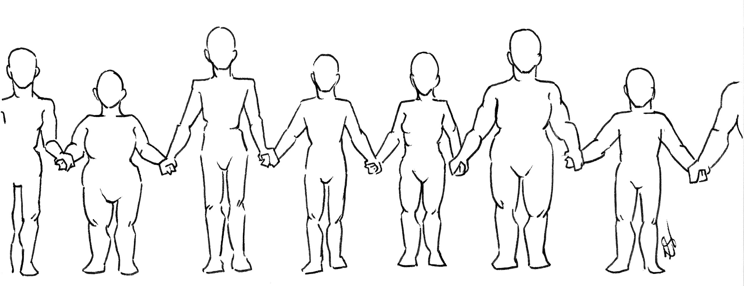 a group of people holding hands on top of a tree